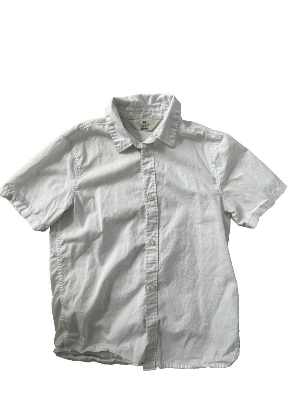 H&M Boy's Kids Button Shirt Cotton White ( Sz 10-12 )